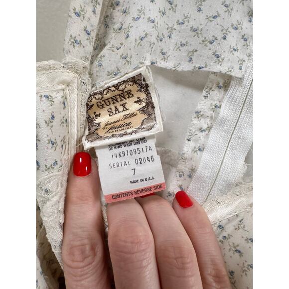 Vintage Gunne Sax Girls 70s Floral Cottage Prairie Maxi Dress Size 7 - Picture 3 of 6